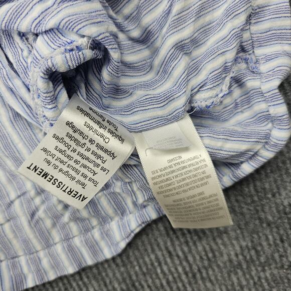 Eileen West Robe Womens L/XL Blue Striped Wrap Belted Cottage Minimalist Coastal - Picture 8 of 9